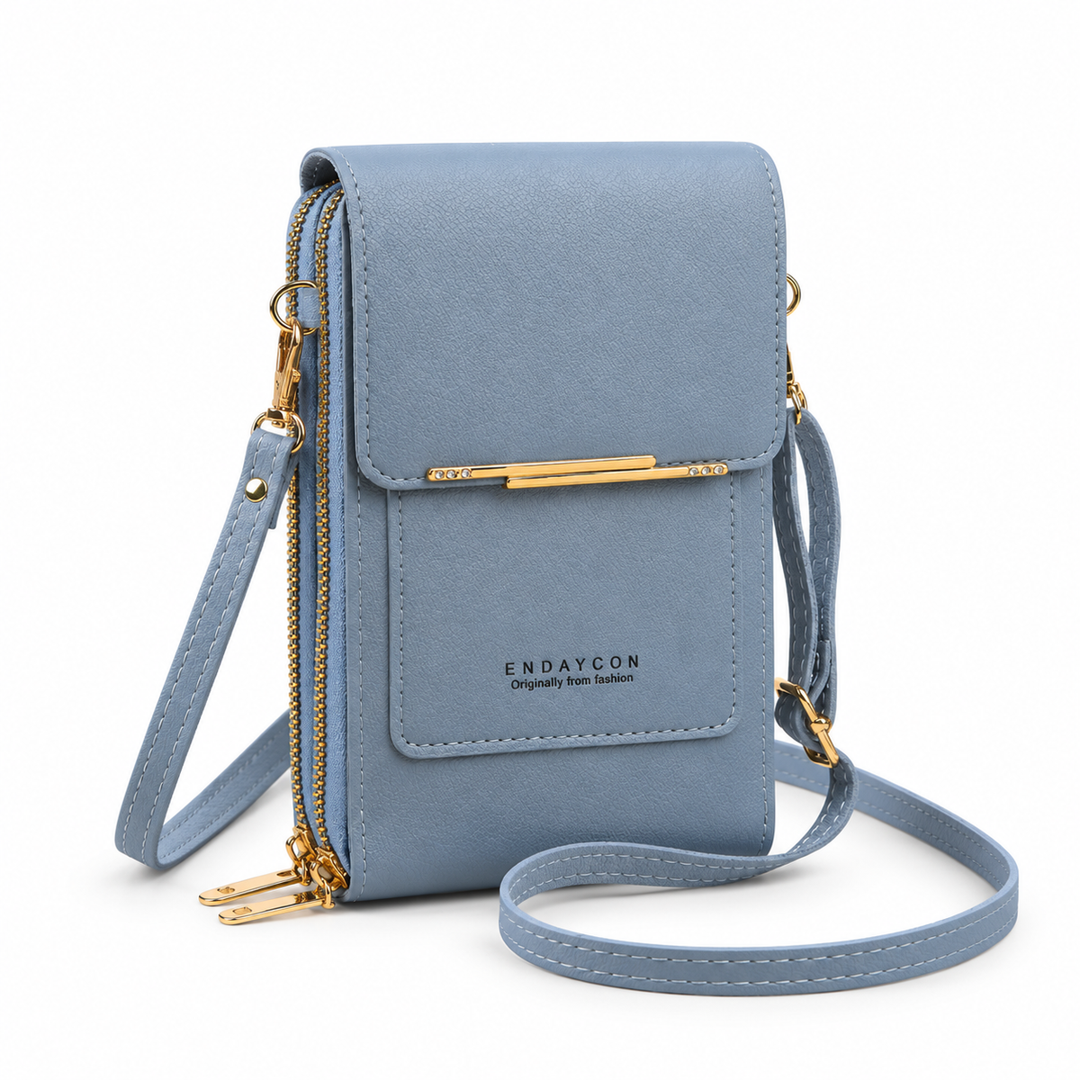 Blue Grey Compact Crossbody Phone Bag-1