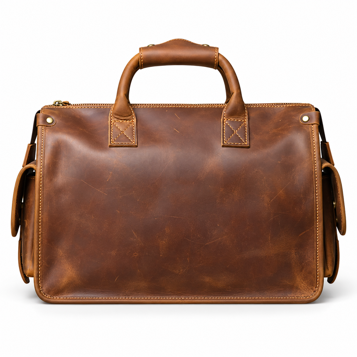 Vintage Brown Multi Pocket Briefcase Bag-2