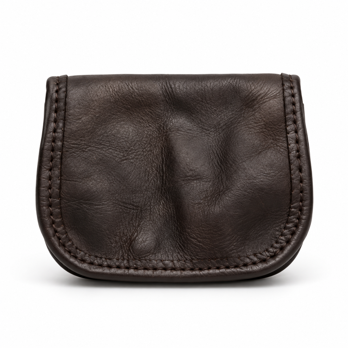 Vintage Dark Brown Textured Flap Pouch-2