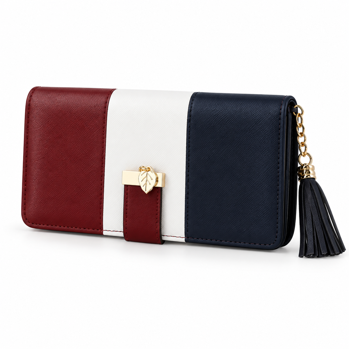 Elegant Tricolor Tassel Wallet With Charm-3