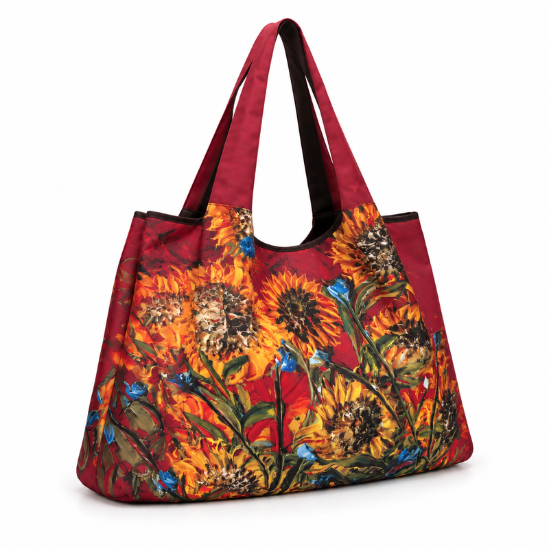 Vibrant Sunflower Floral Everyday Shoulder Tote-1