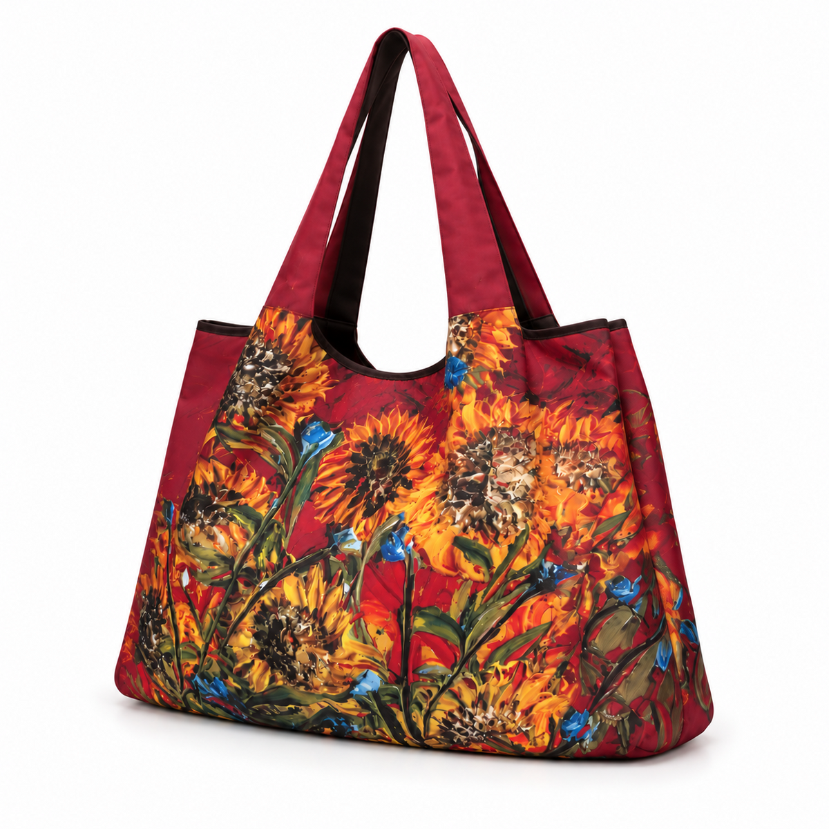 Vibrant Sunflower Floral Everyday Shoulder Tote-3