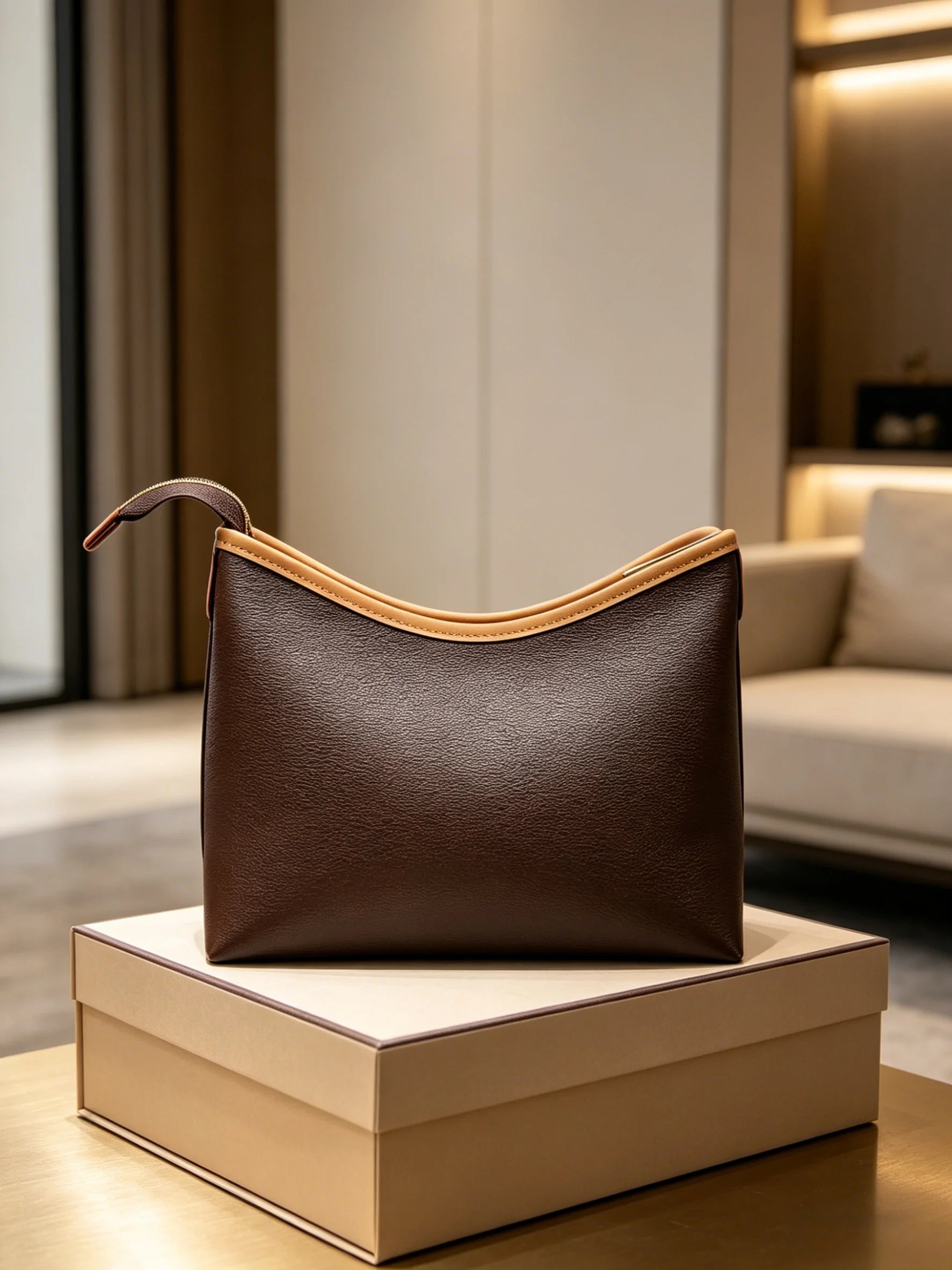 2026 New Women's Retro Clutch Soft Leather Underarm Bag Multifunctional Suitable for Commuting and Casual Use 25X22cm ZX8715-1
