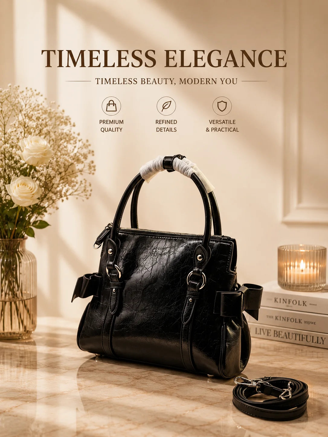 2026 Fashion New Luxury Women's Bag 25X20X12CM Oil Waxed Leather Large Capacity Portable Tote Designer Inspired Handbag No Box-1