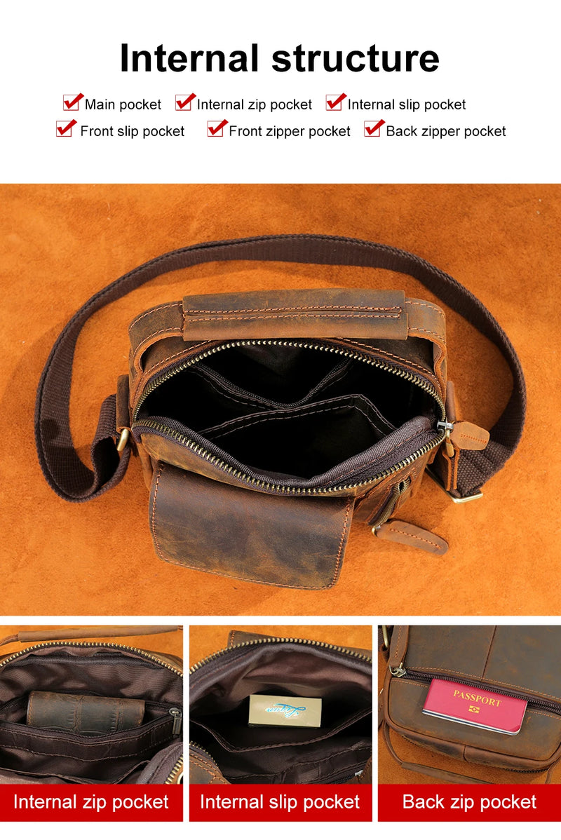 WESTAL Crazy Horse Leather Shoulder Bags for Men Crossbody Bags Purse My Order USB Charging Messenger Bags Leather Handbags Man-13