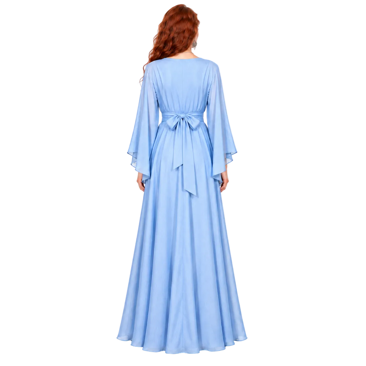 Light Blue Embroidered Elegant Lebaran Kaftan-4