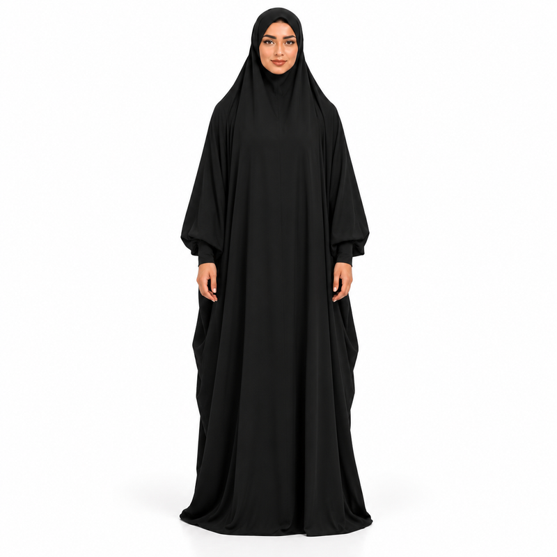 Elegant Black Full Coverage Islamic Jilbab-1