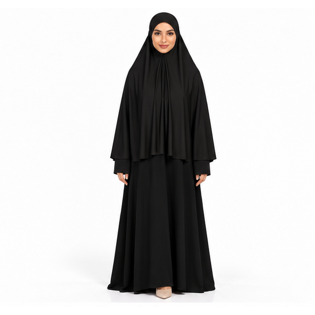 Elegant Black Women's Full Coverage Khimar-1