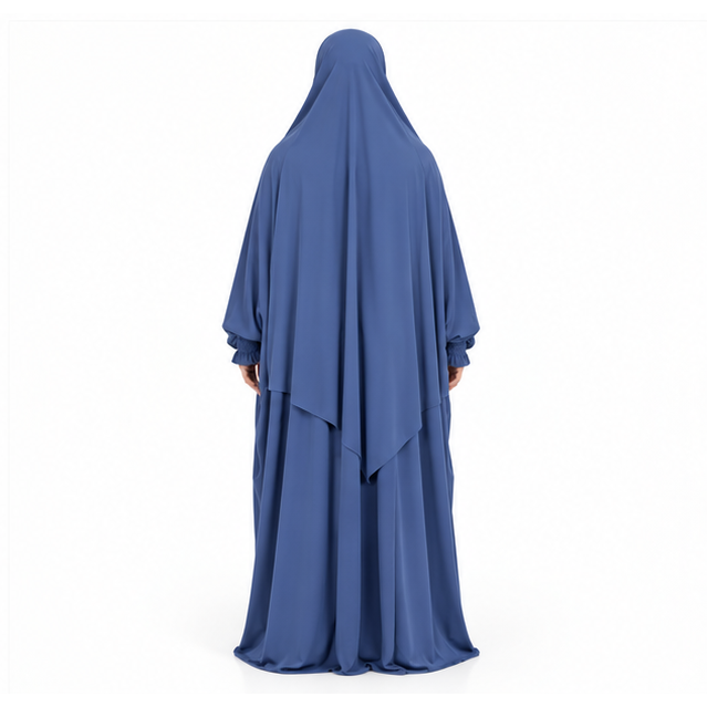 Elegant Royal Blue Women's Flowing Jilbab-4