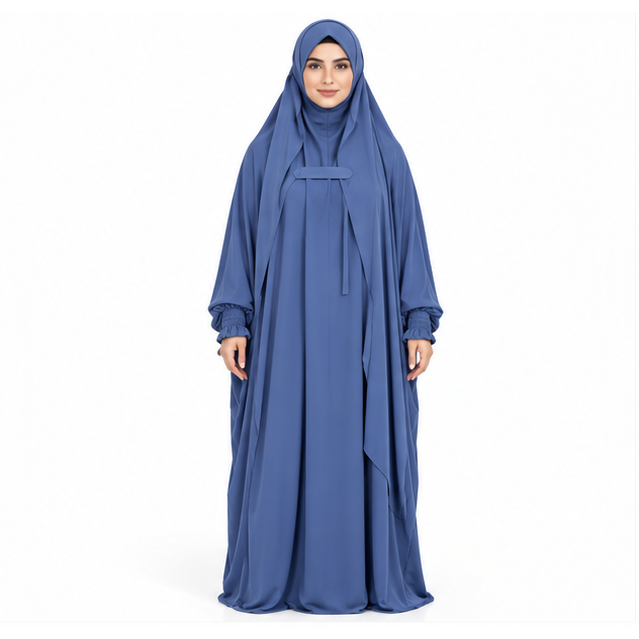 Elegant Royal Blue Women's Flowing Jilbab