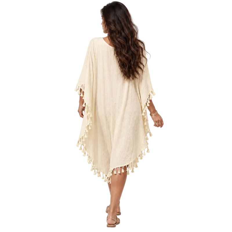 Apricot Crochet Tassel Relaxed Women’s Kaftan-4