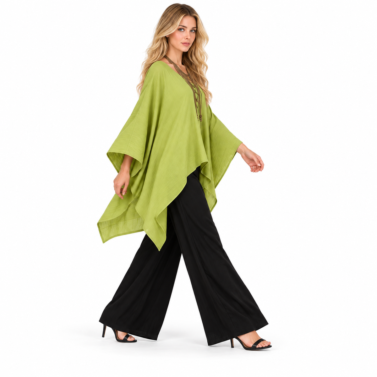 Elegant Green Flowy Kaftan Tops Collection