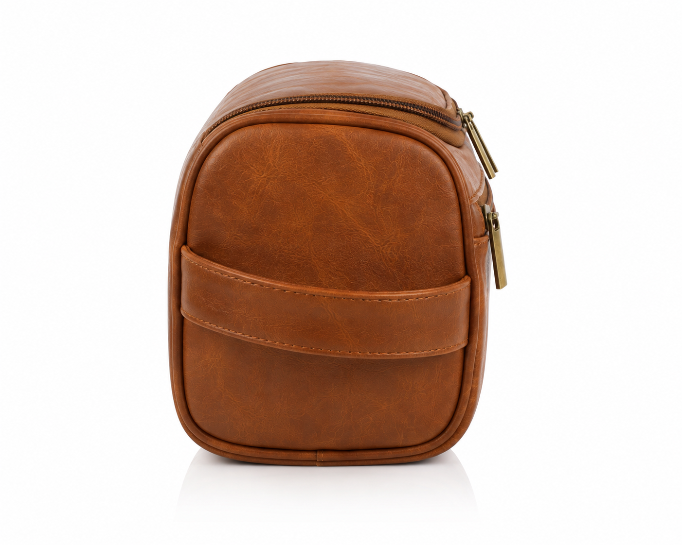 Vintage Leather Toiletry Bag for Men – Travel Dopp Kit with Large Capacity & Dual Zip Compartments-3