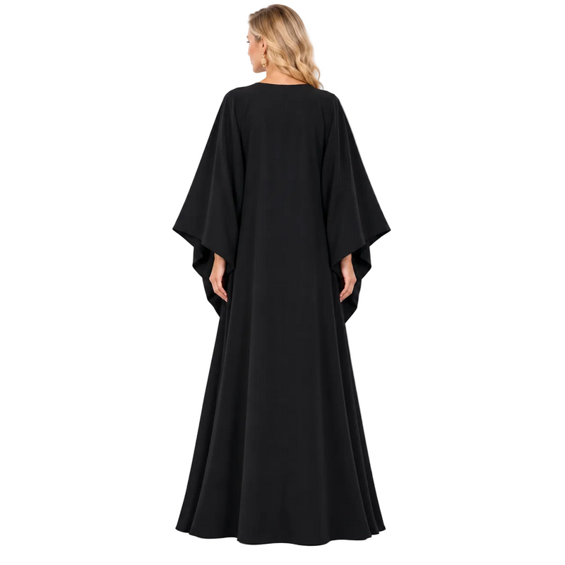 Black Lavender Embellished Luxury Gamis Kaftan-4
