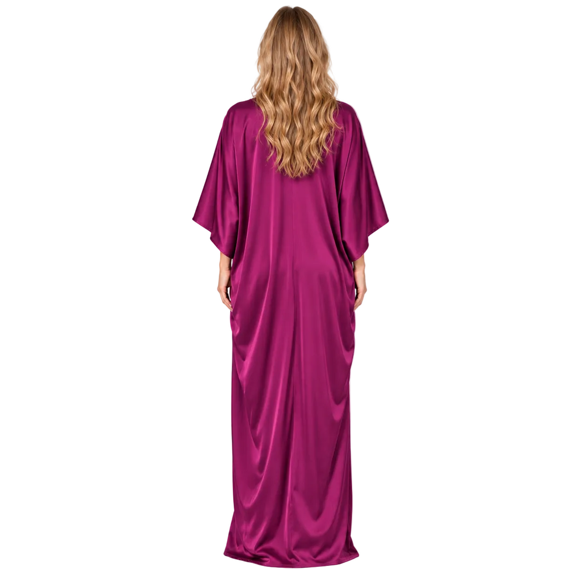 Elegant Purple Silk Satin Gold  Kaftan-4