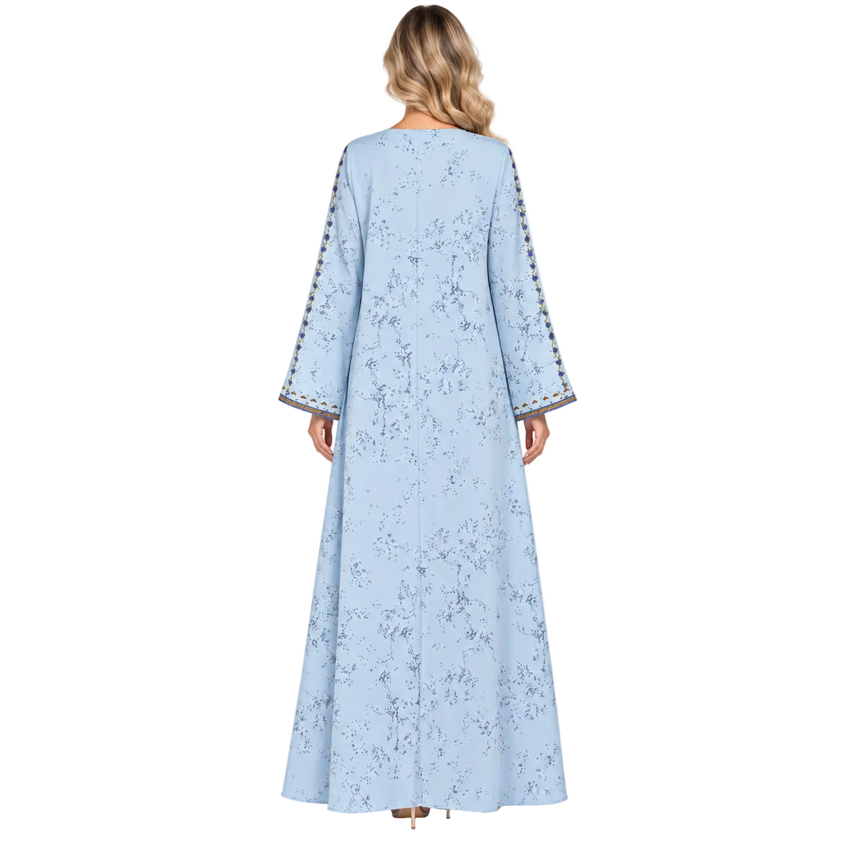 Elegant Lanse Color Embroidered Modern Kaftan-4