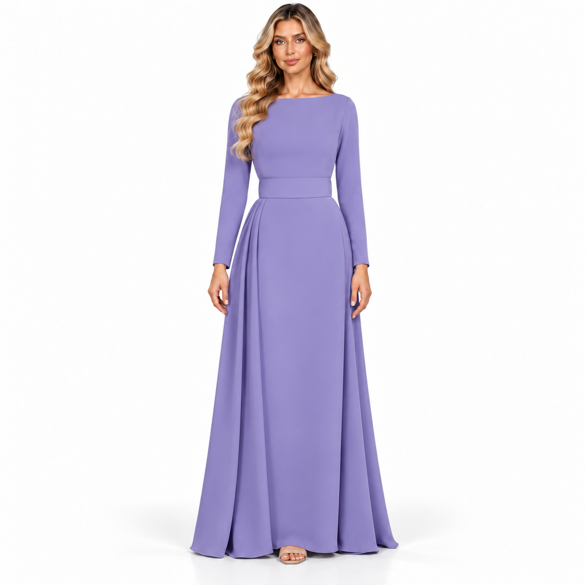 Elegant Lavender Maxi Dress Modern Kaftan-1