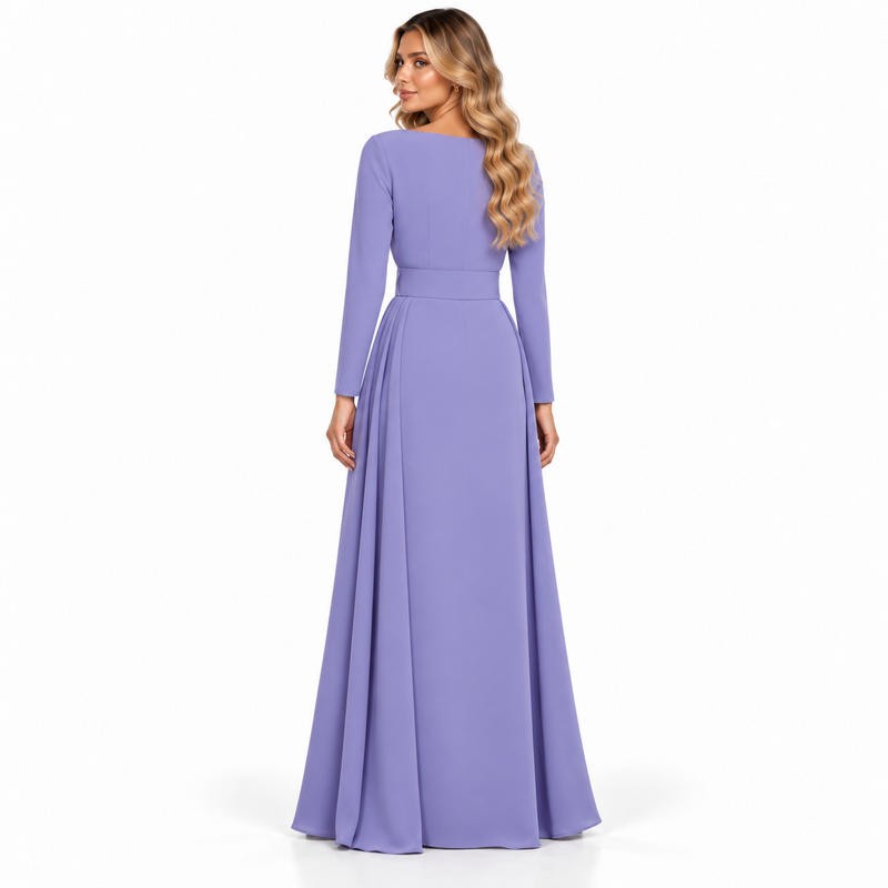 Elegant Lavender Maxi Dress Modern Kaftan-2