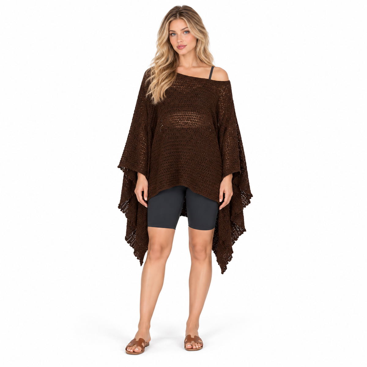 Elegant Brown Crochet Kaftan Tops Collection