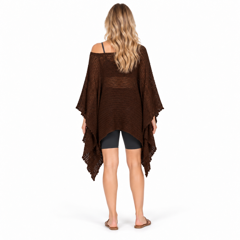 Elegant Brown Crochet Kaftan Tops Collection-4