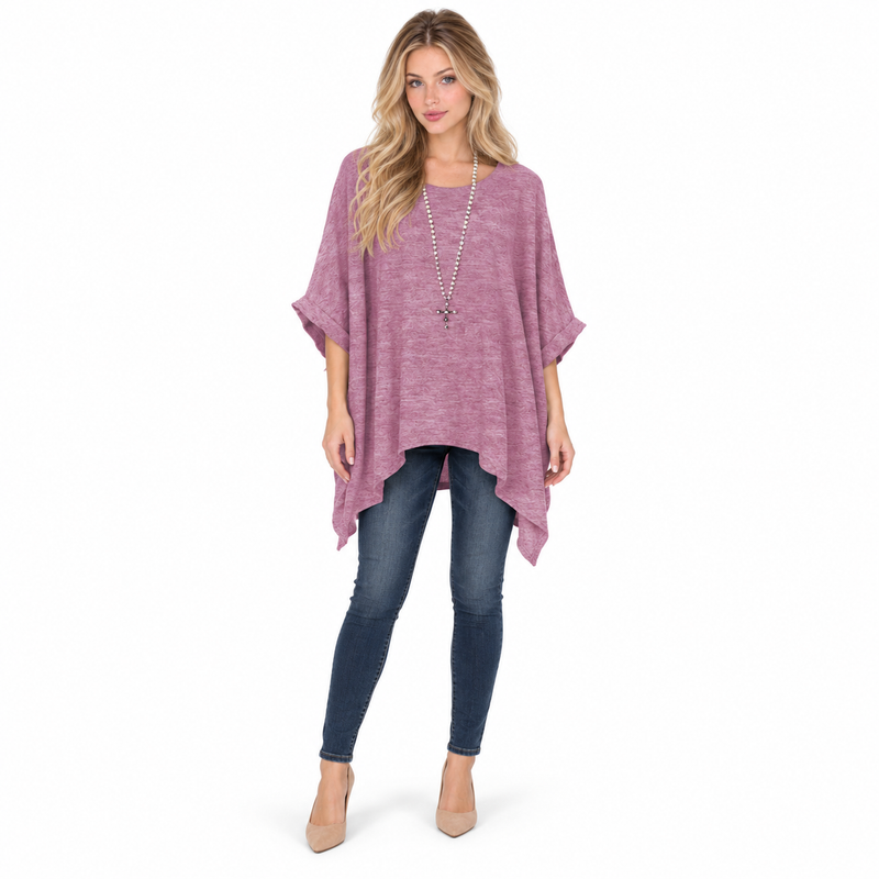 Elegant Dusty Pink Flowy Kaftan Top-1