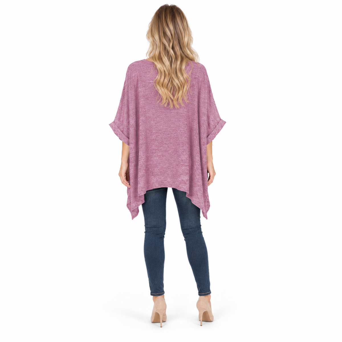 Elegant Dusty Pink Flowy Kaftan Top-4