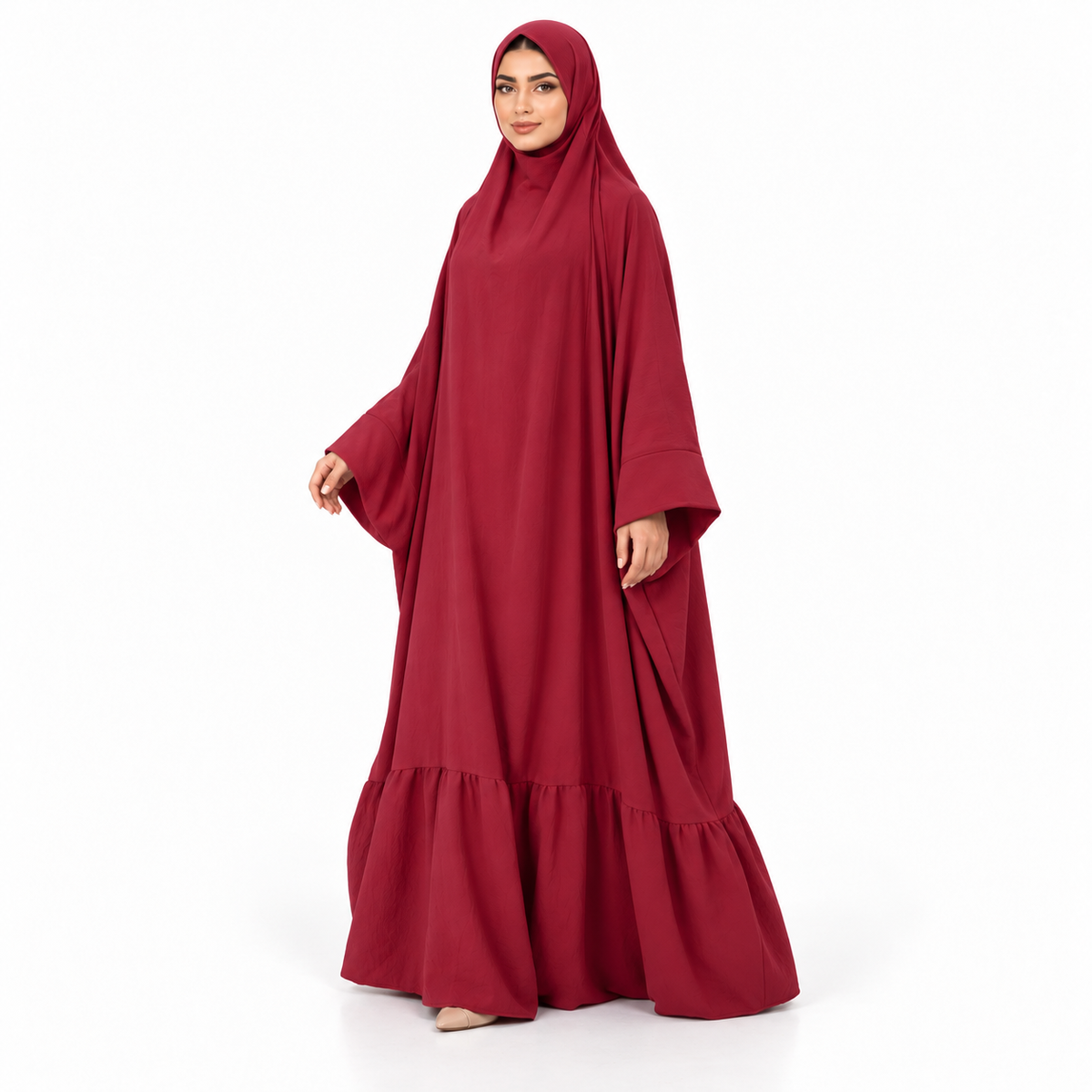 Elegant Red Full Coverage Islamic Jilbab-2