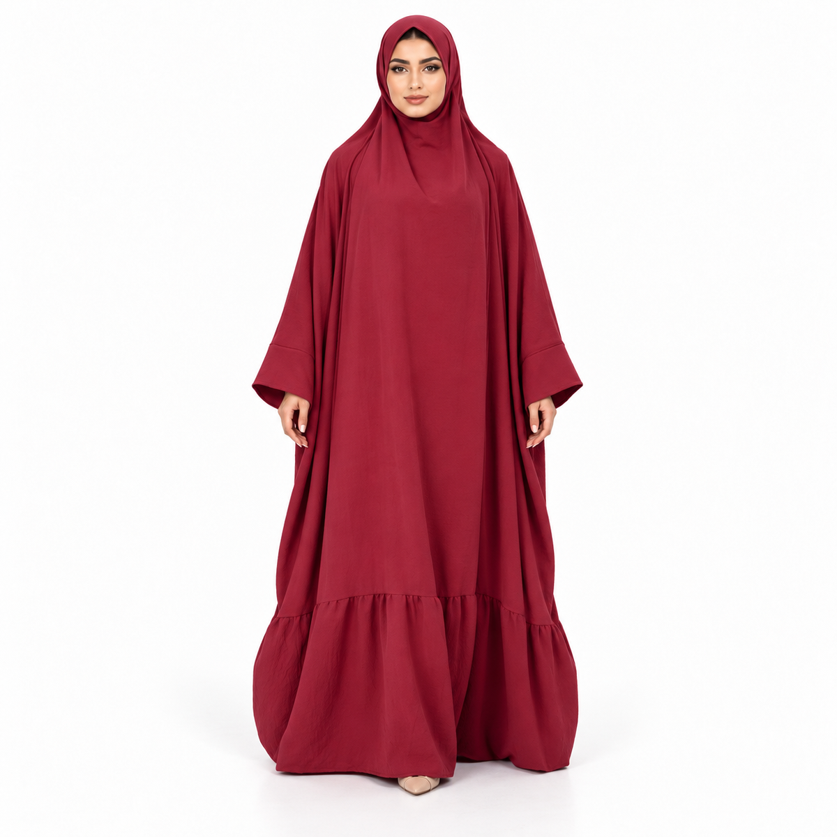 Elegant Red Full Coverage Islamic Jilbab