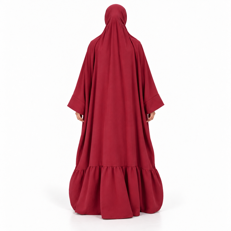 Elegant Red Full Coverage Islamic Jilbab-4