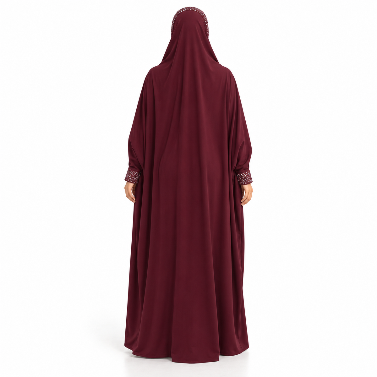 Elegant Burgundy Full Coverage Islamic Jilbab-4