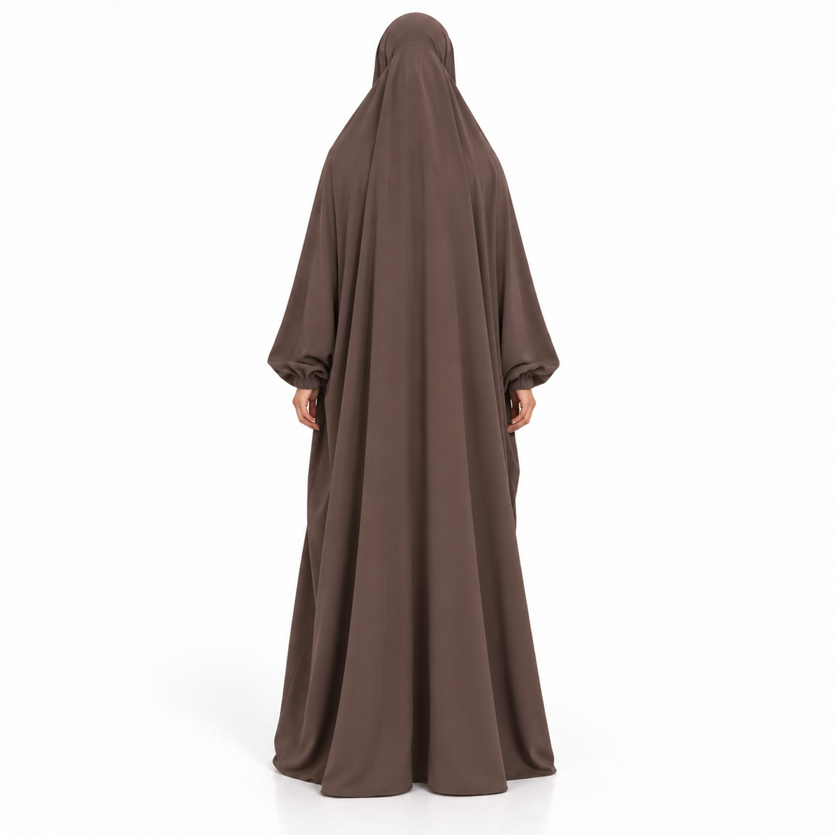Elegant Chocolate Brown Full Coverage Jilbab-4