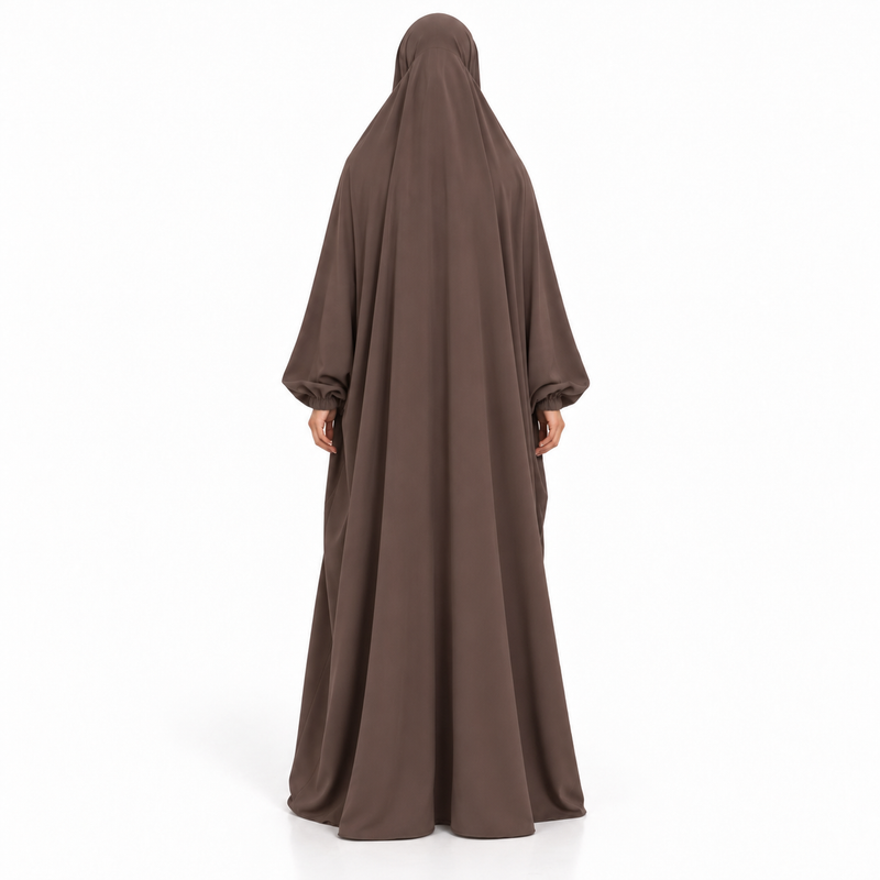 Elegant Chocolate Brown Full Coverage Jilbab-4