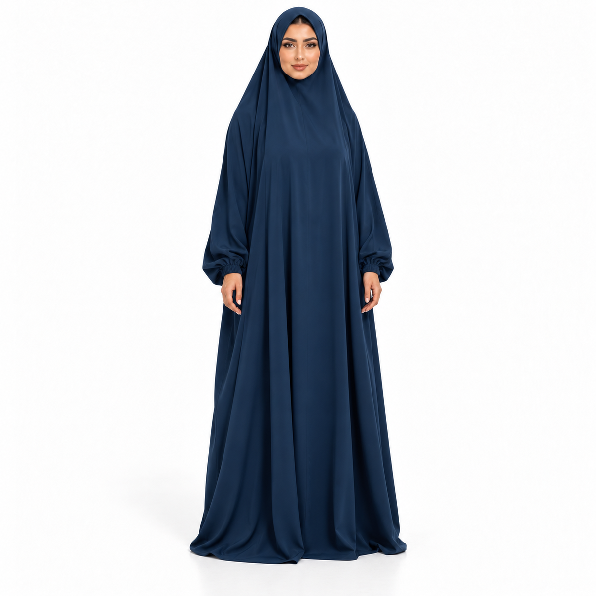 Elegant Navy Blue Full Coverage Jilbab-1
