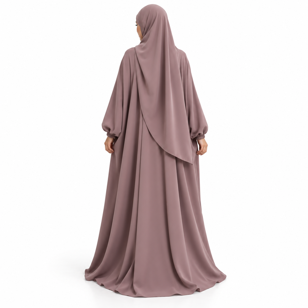 Elegant Light Purple Flowing Modest Jilbab-4