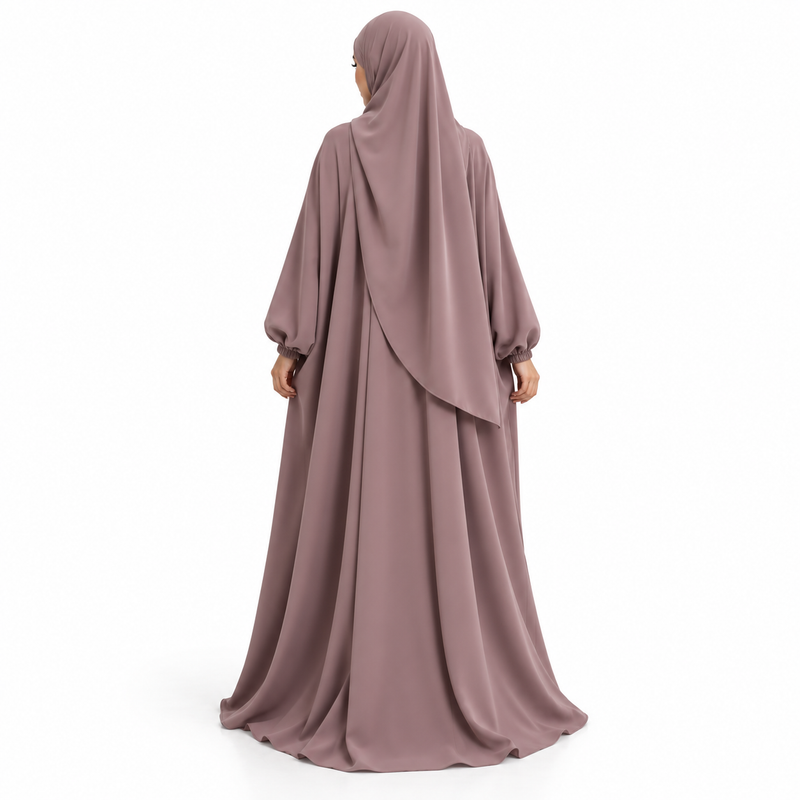 Elegant Light Purple Flowing Modest Jilbab-4