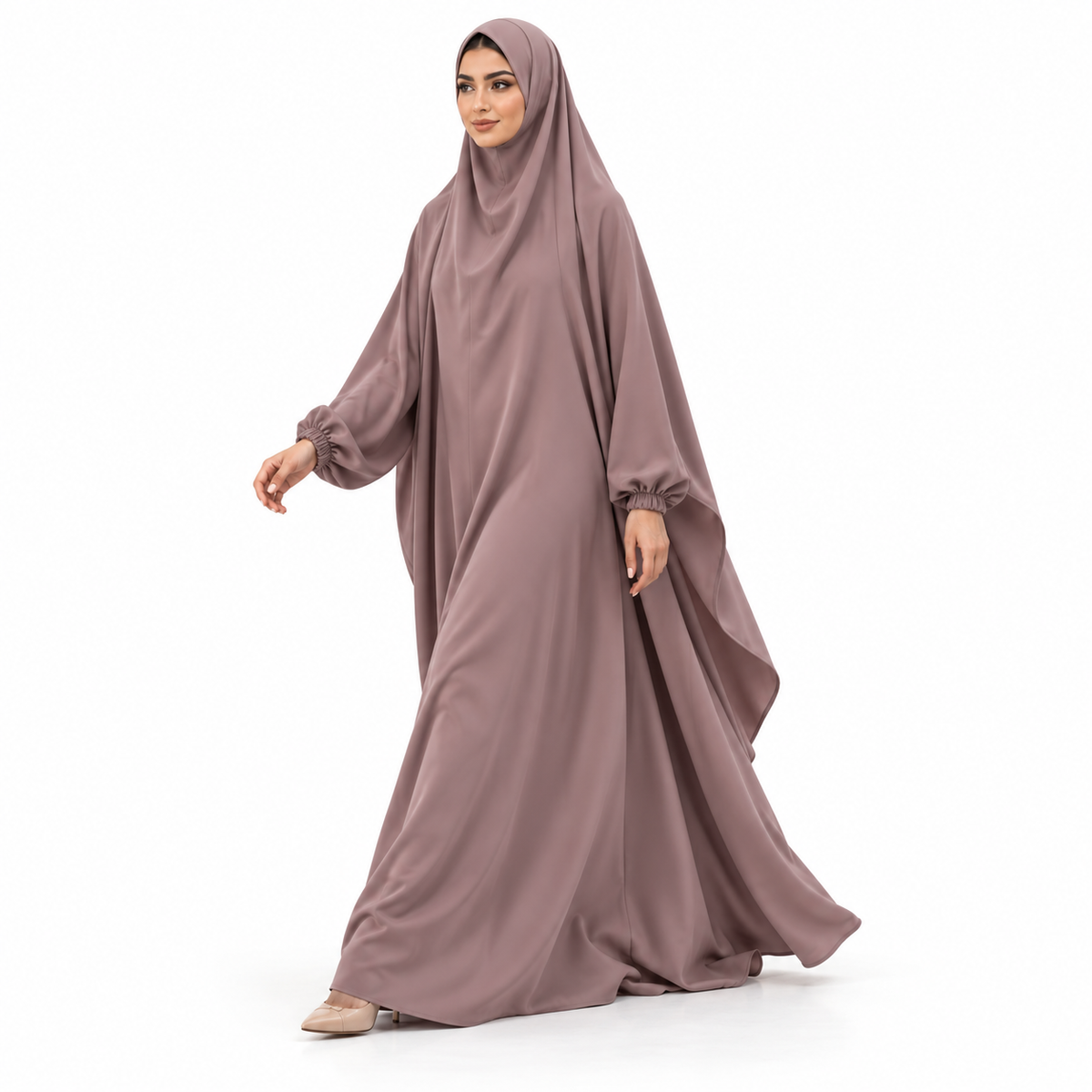 Elegant Light Purple Flowing Modest Jilbab-3