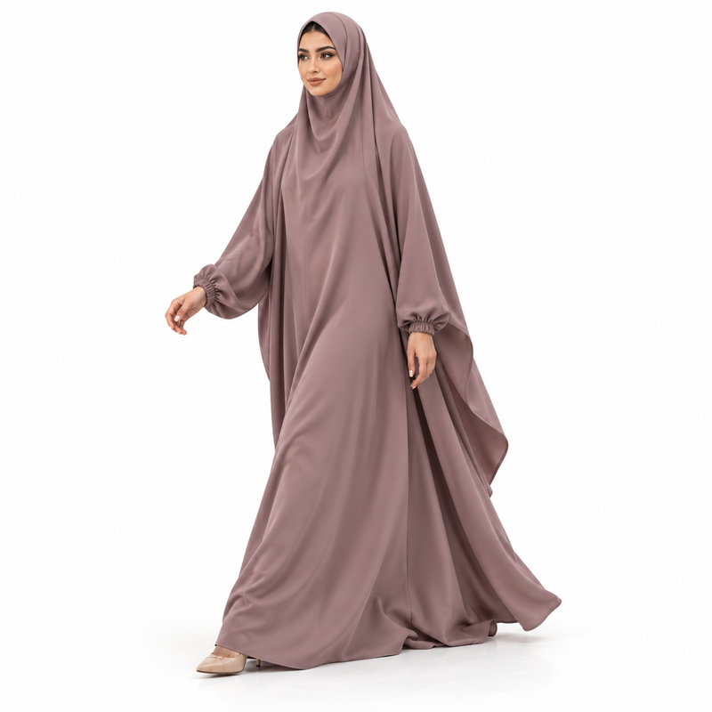 Elegant Light Purple Flowing Modest Jilbab-3