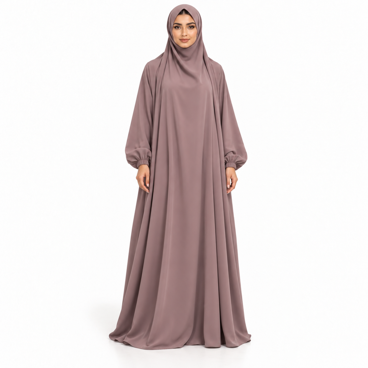 Elegant Light Purple Flowing Modest Jilbab-1