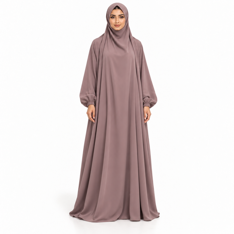 Elegant Light Purple Flowing Modest Jilbab-1