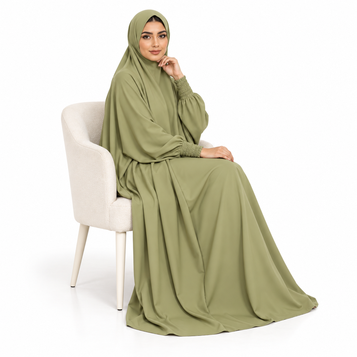 Elegant Light Green Full Coverage Jilbab