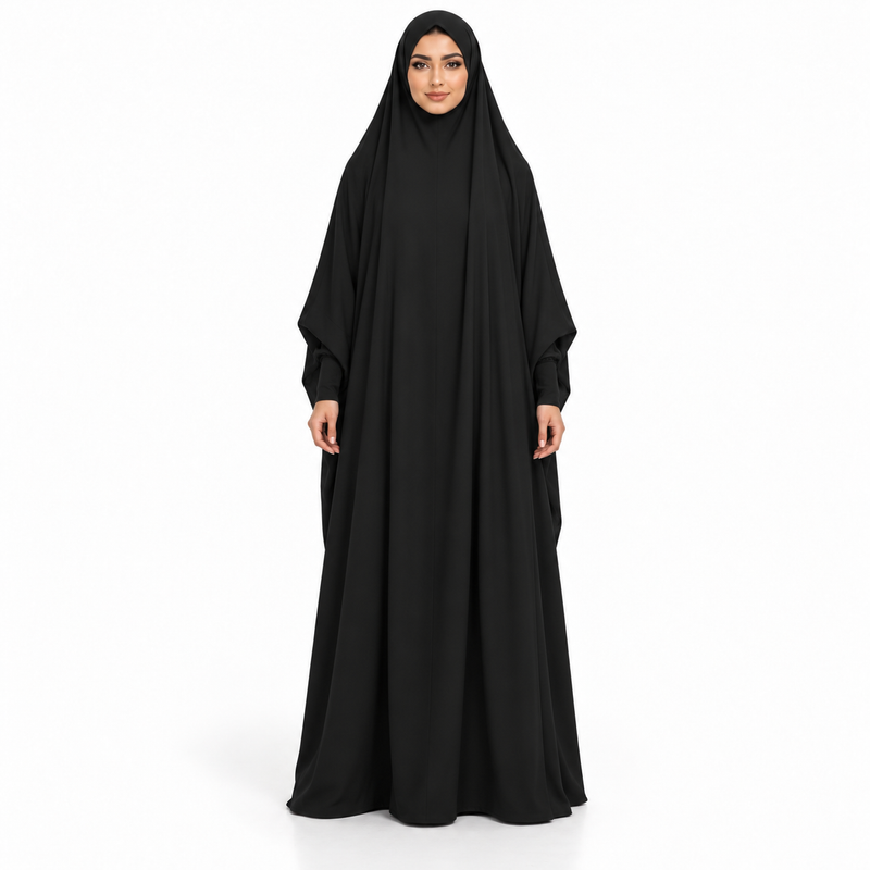 Elegant Black Full Coverage Islamic Jilbab-1