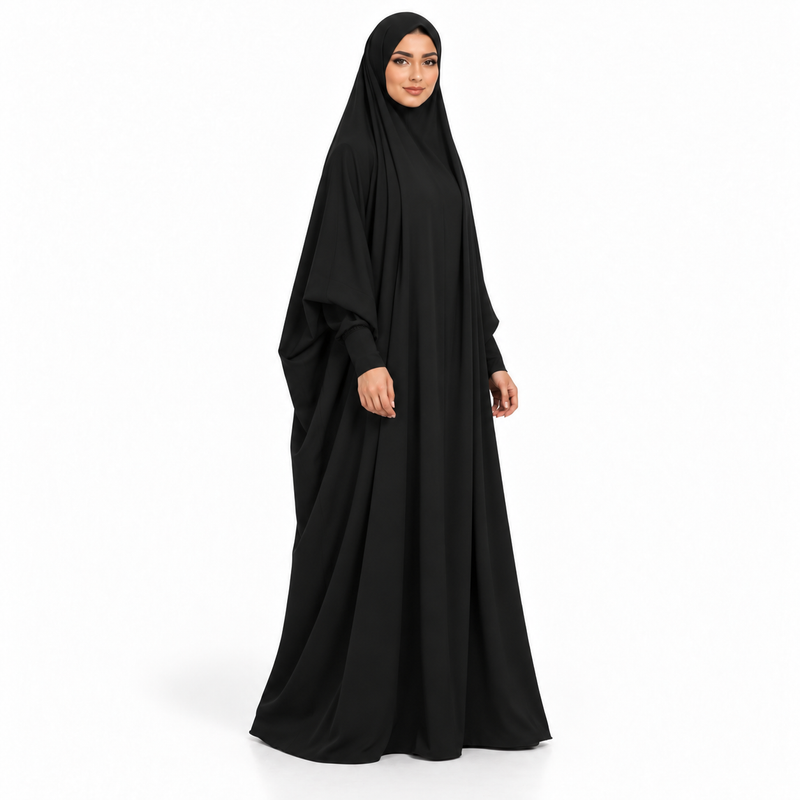 Elegant Black Full Coverage Islamic Jilbab-3