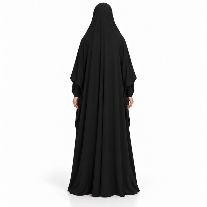 Elegant Black Full Coverage Islamic Jilbab-4