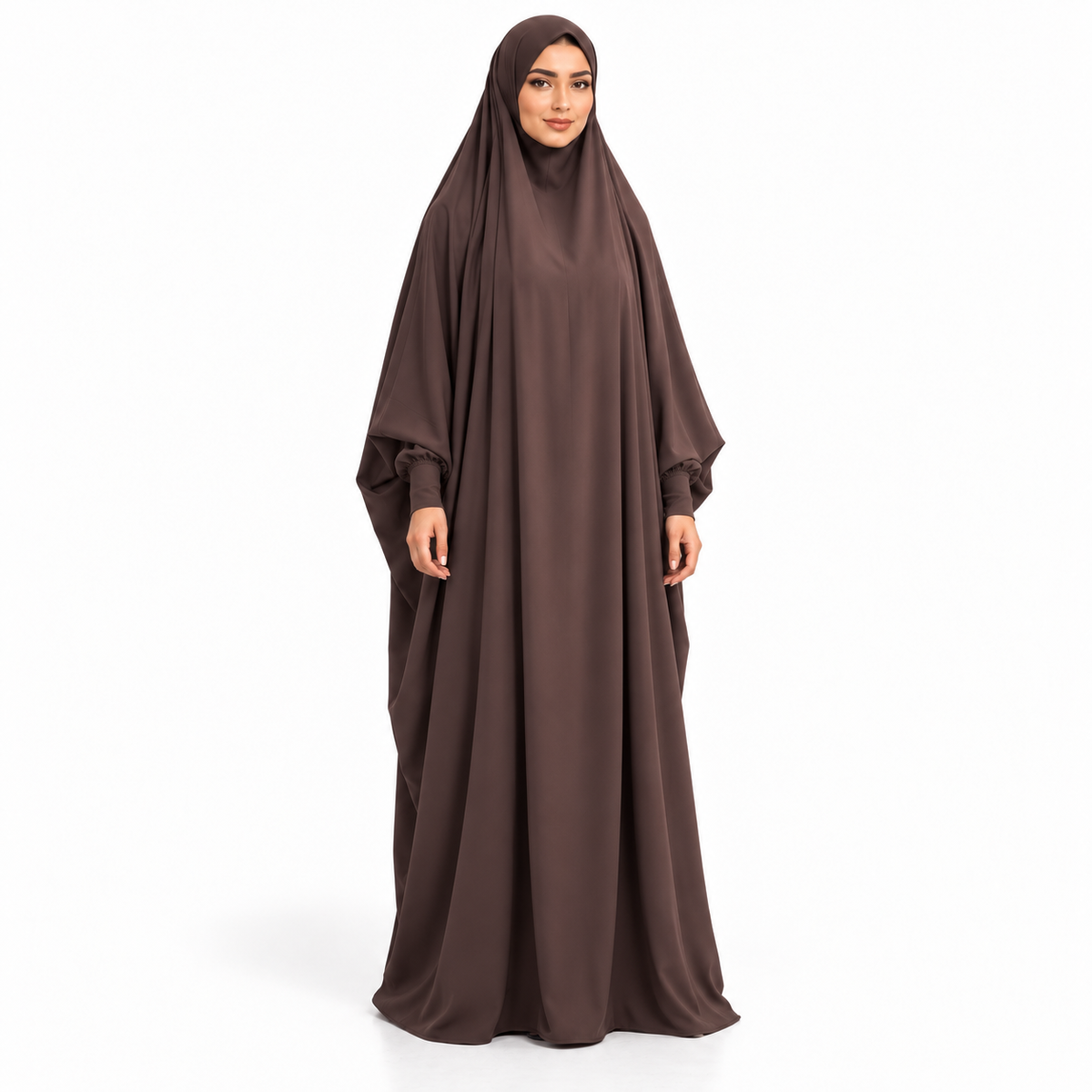 Elegant Dark Coffee Full Coverage Jilbab