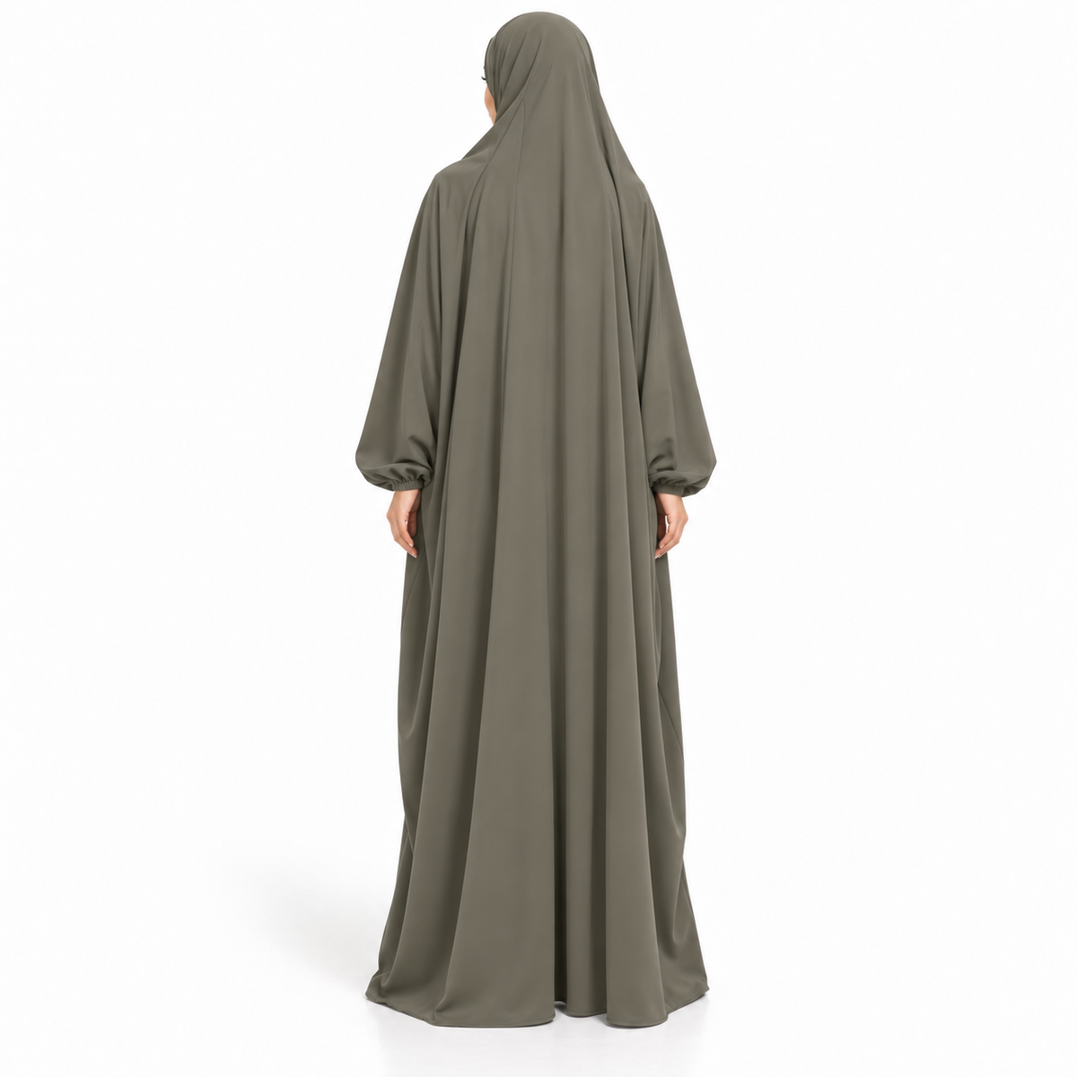 Elegant Green Jilbab With Flowing Design-4