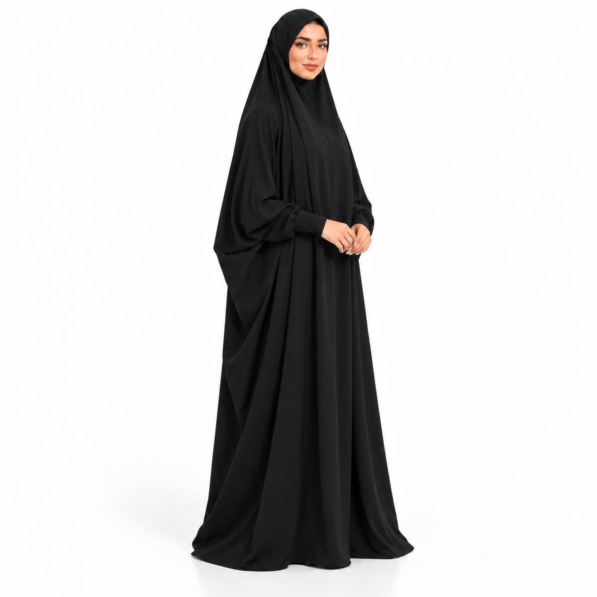 Elegant Black Full Coverage Islamic Jilbab-3