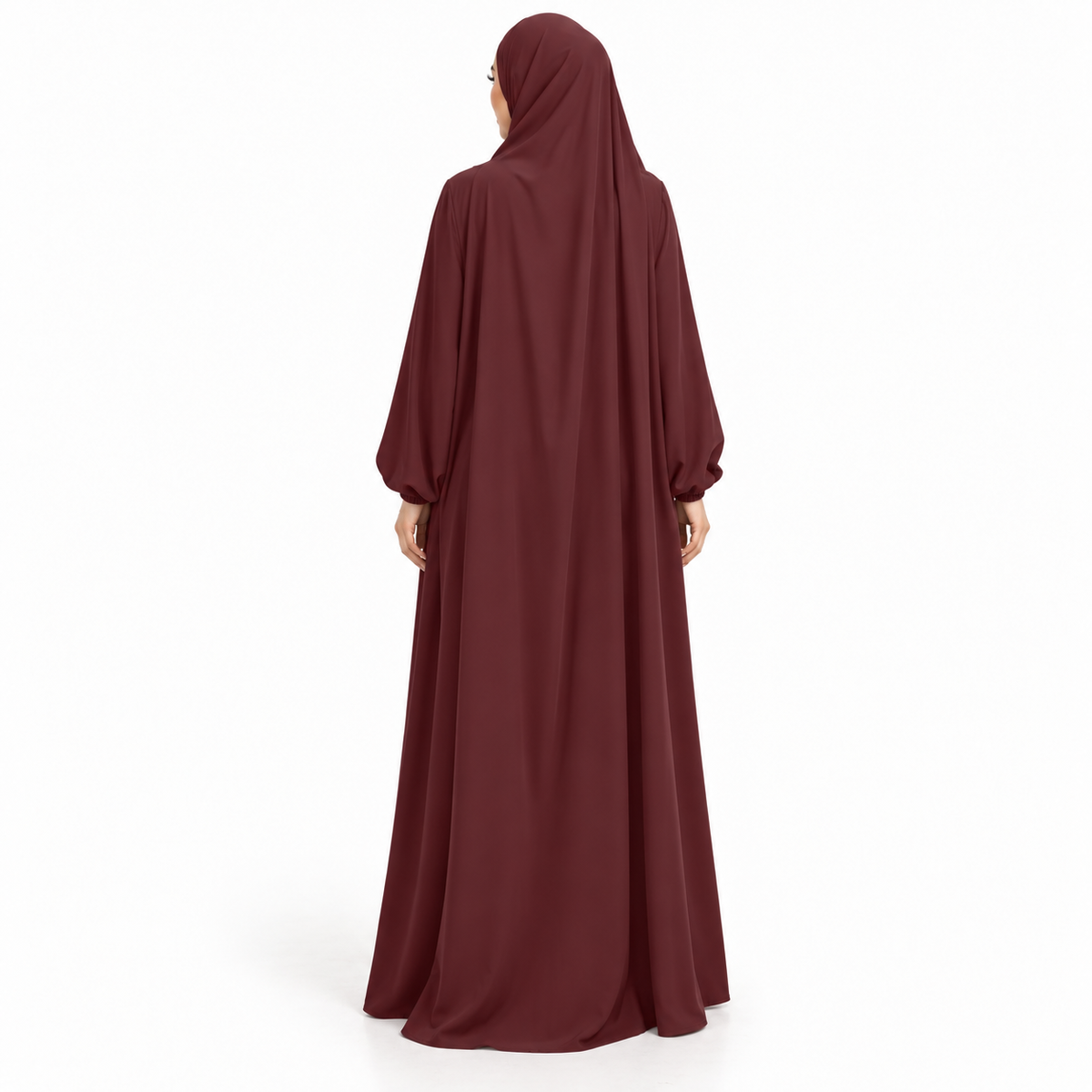 Elegant Wine Red Full Coverage Jilbab-4