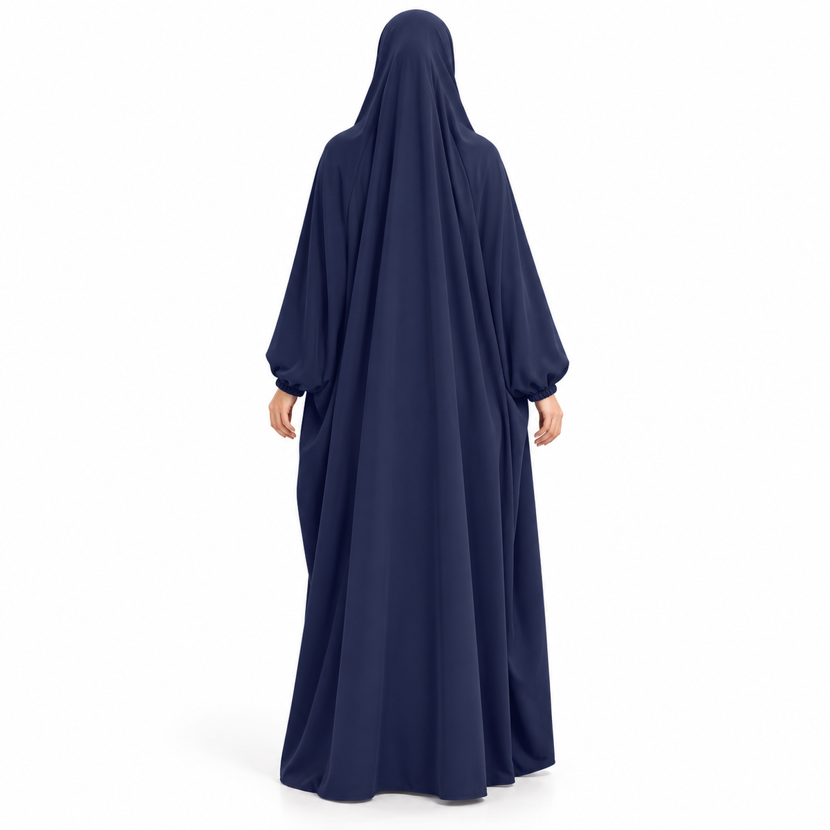 Elegant Dark Blue Flowing Modest Jilbab-4