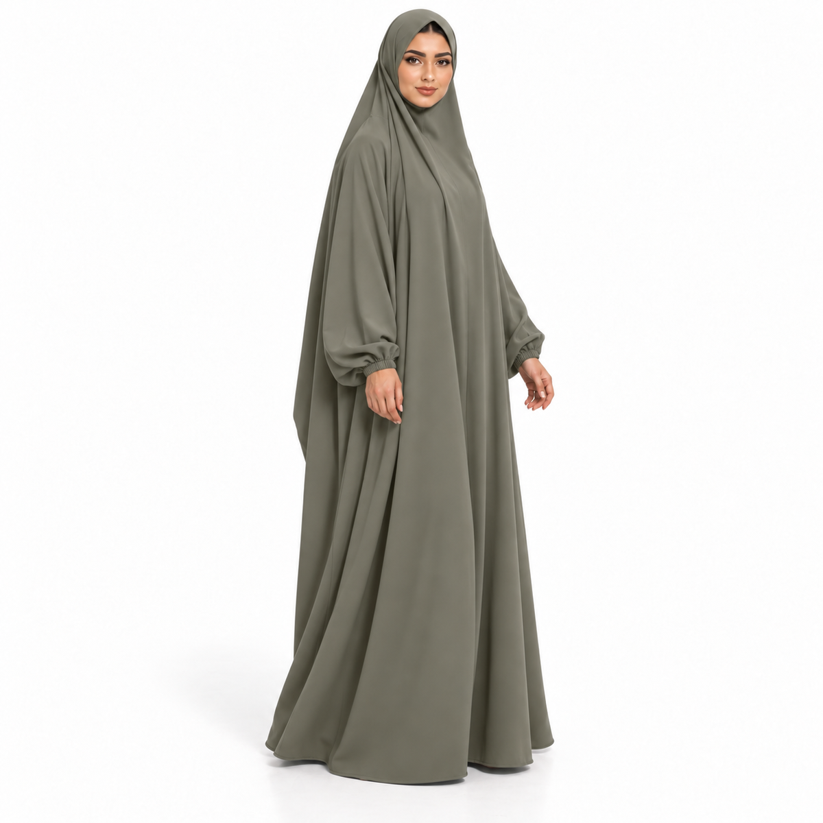 Elegant Army Green Full Coverage Jilbab-3