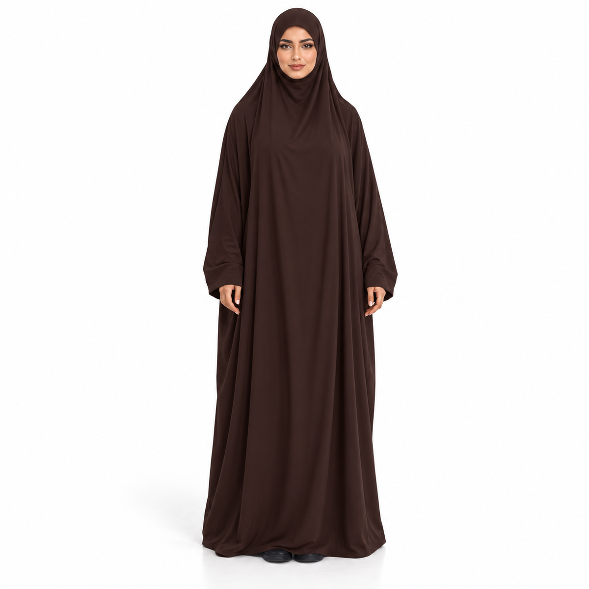 Elegant Dark Coffee Loose Fit Jilbab